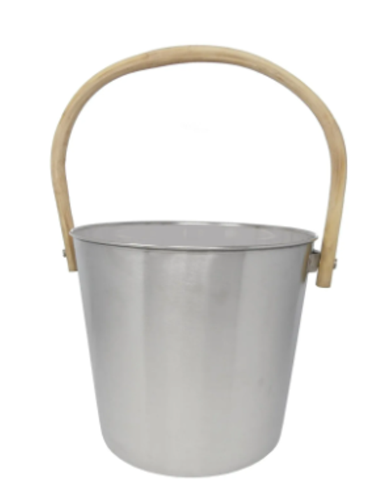 Saunakübel 10 Liter aus Edelstahl mit Handgriff