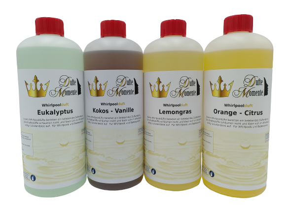 Whirlpool Duft Set – freie Duftwahl (4–24 Flaschen à 1 Liter)