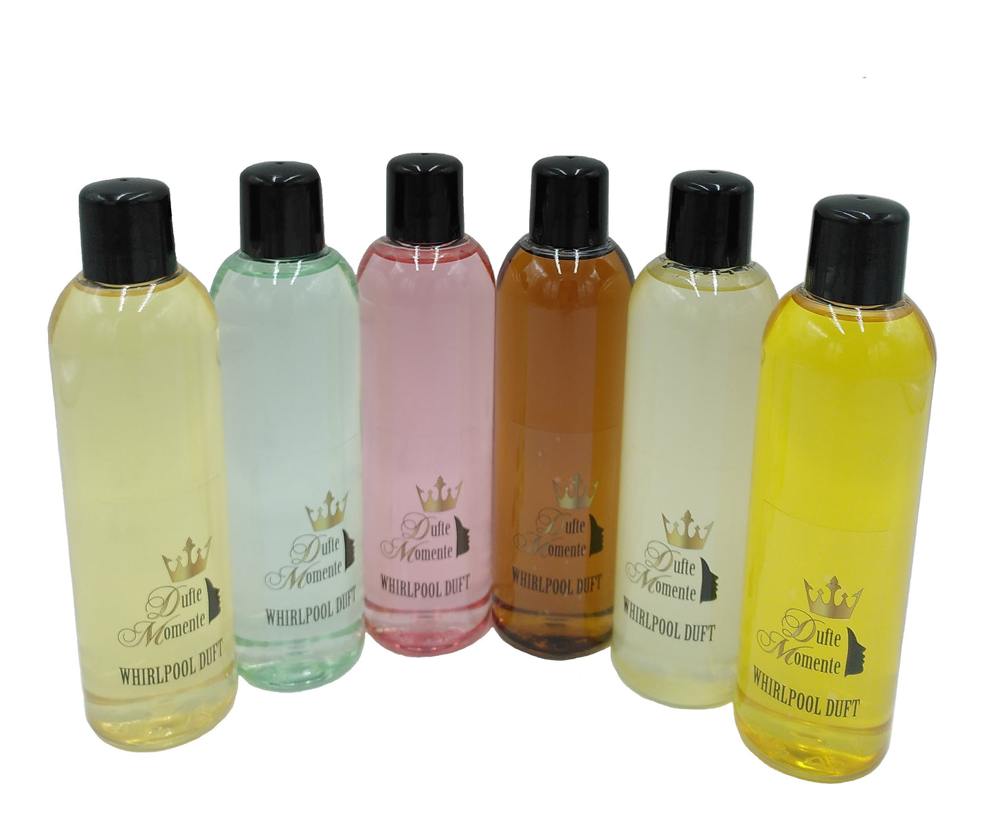 Whirlpool Duft Set – 6×260 ml | Eukalyptus, Lemongras, Kokos-Vanille, Orange-Citrus, Jasmin & Cuba Sunset