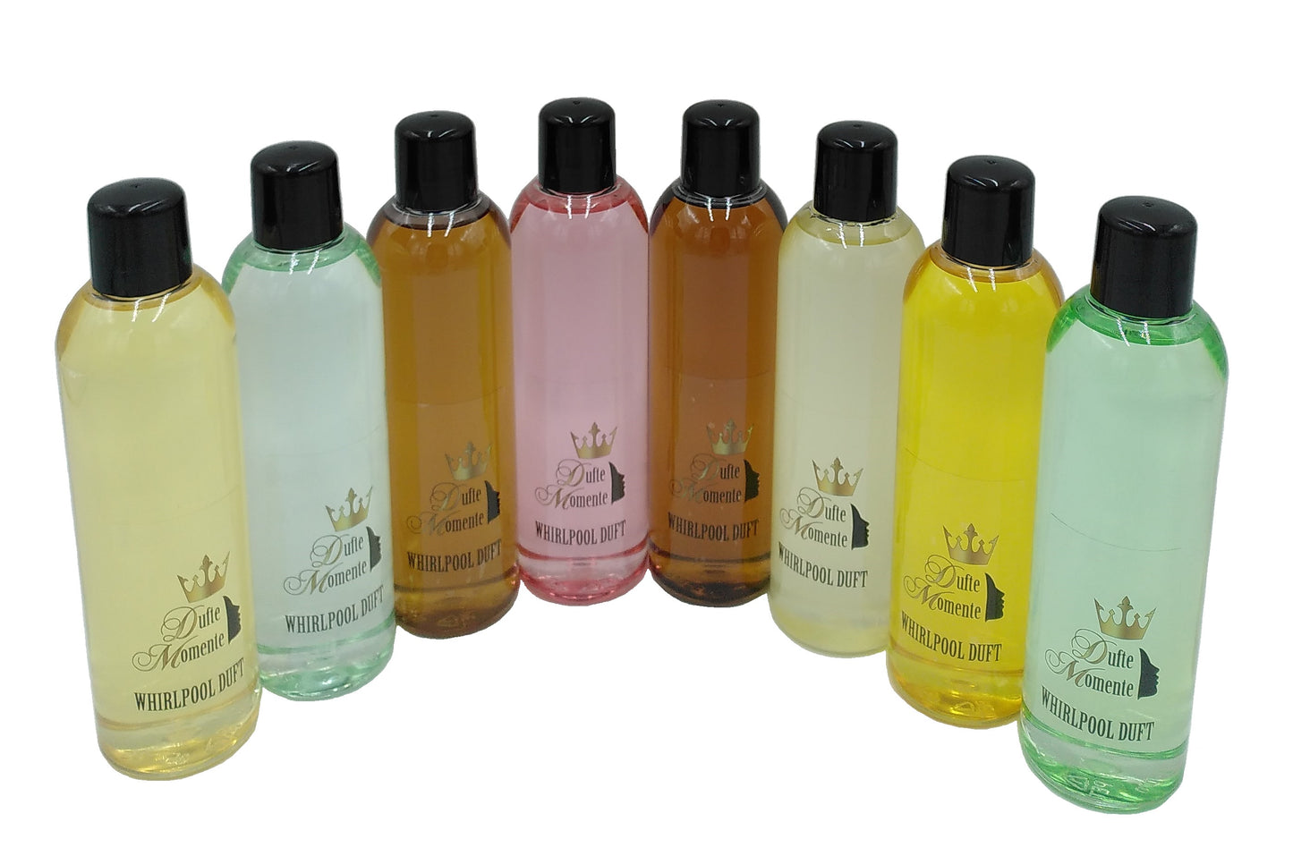 Whirlpooldüfte – 8 x 260 ml – Cuba Sunset, Eukalyptus, Jasmin, Kokos-Vanille, Lemongras, Orange-Citrus, Honig-Mandel & Polarminze – gebrauchsfertig, vegan, ohne Tierversuche
