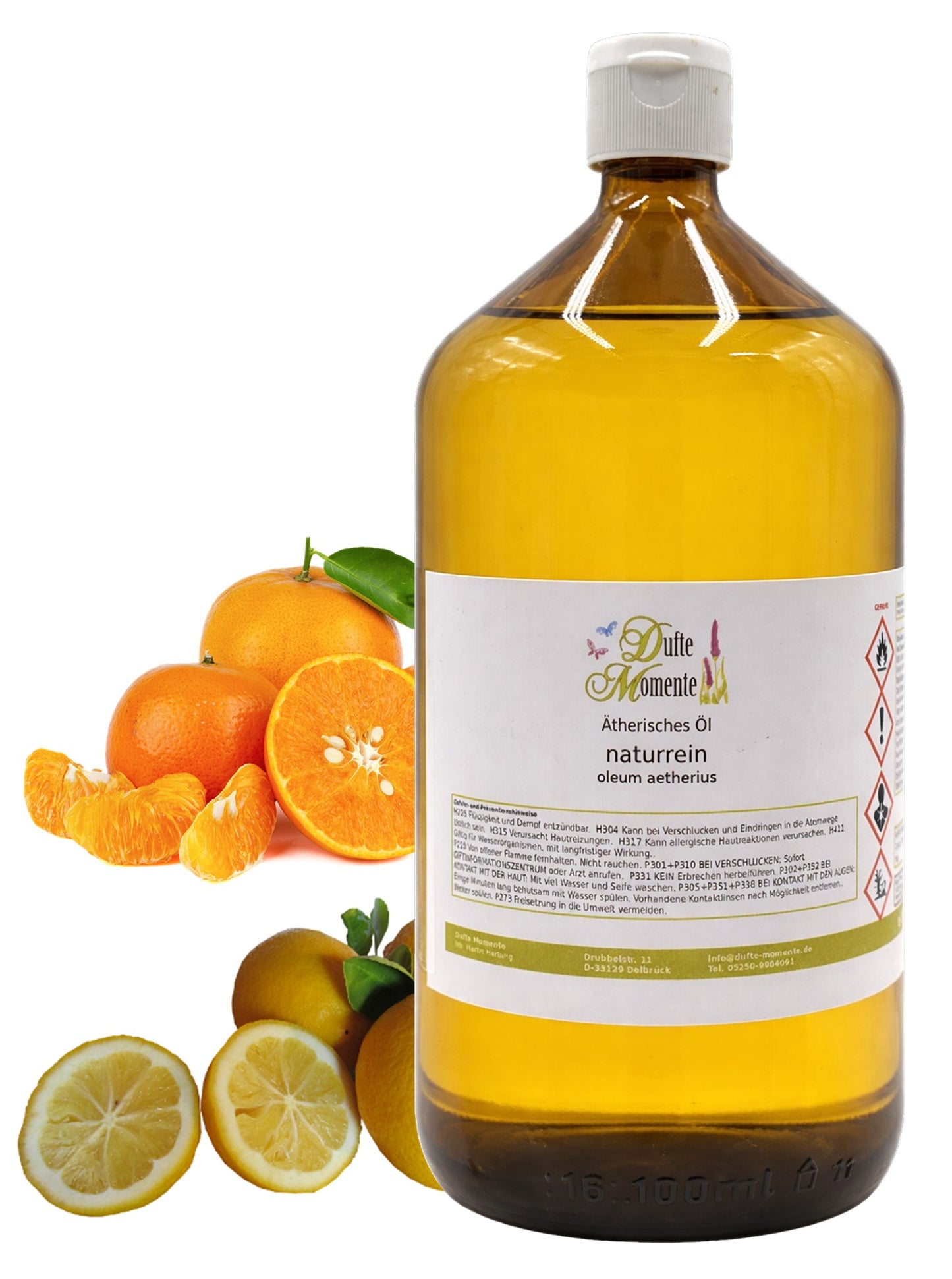 Ätherische Ölmischung Mandarine-Zitrone 1000 ml – naturreines Duftöl mit Mandarine und Zitrone von Dufte Momente
