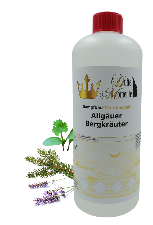 Dampfbad Duft Konzentrat Flasche 1 Liter Allgäuer Bergkräuter