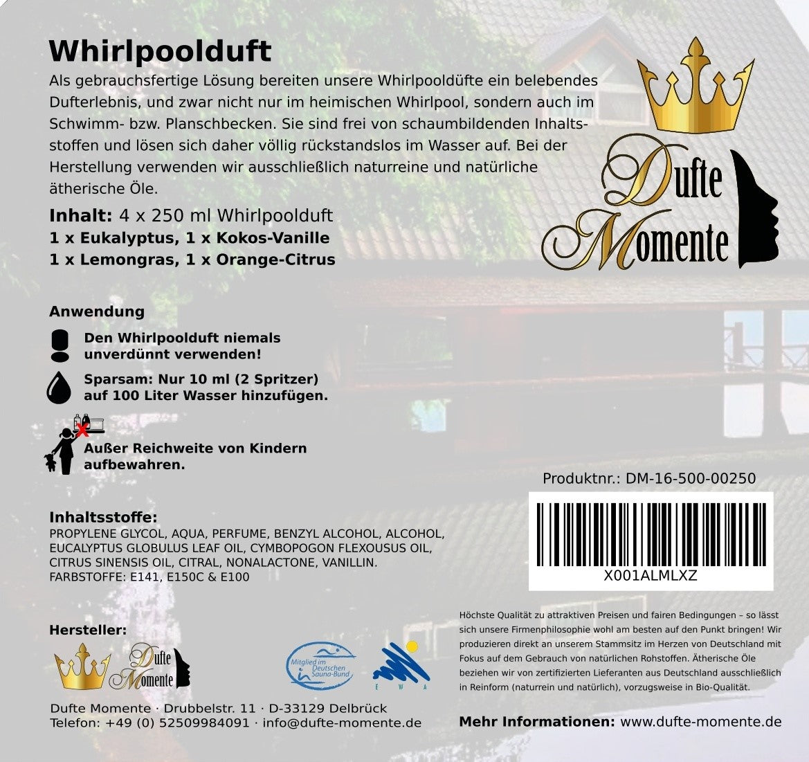 Whirlpoolduft 4er Set Karton Rückseite