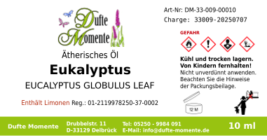 Ätherisches Öl Etikett 10 ml Eukalyptus