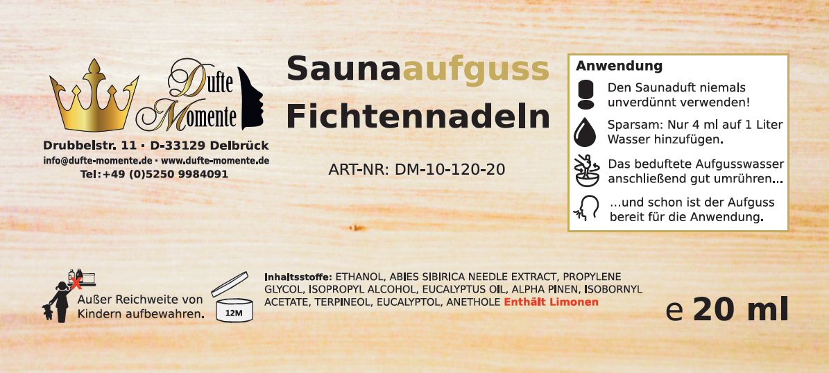 Etikett 20ml Fichtennadeln