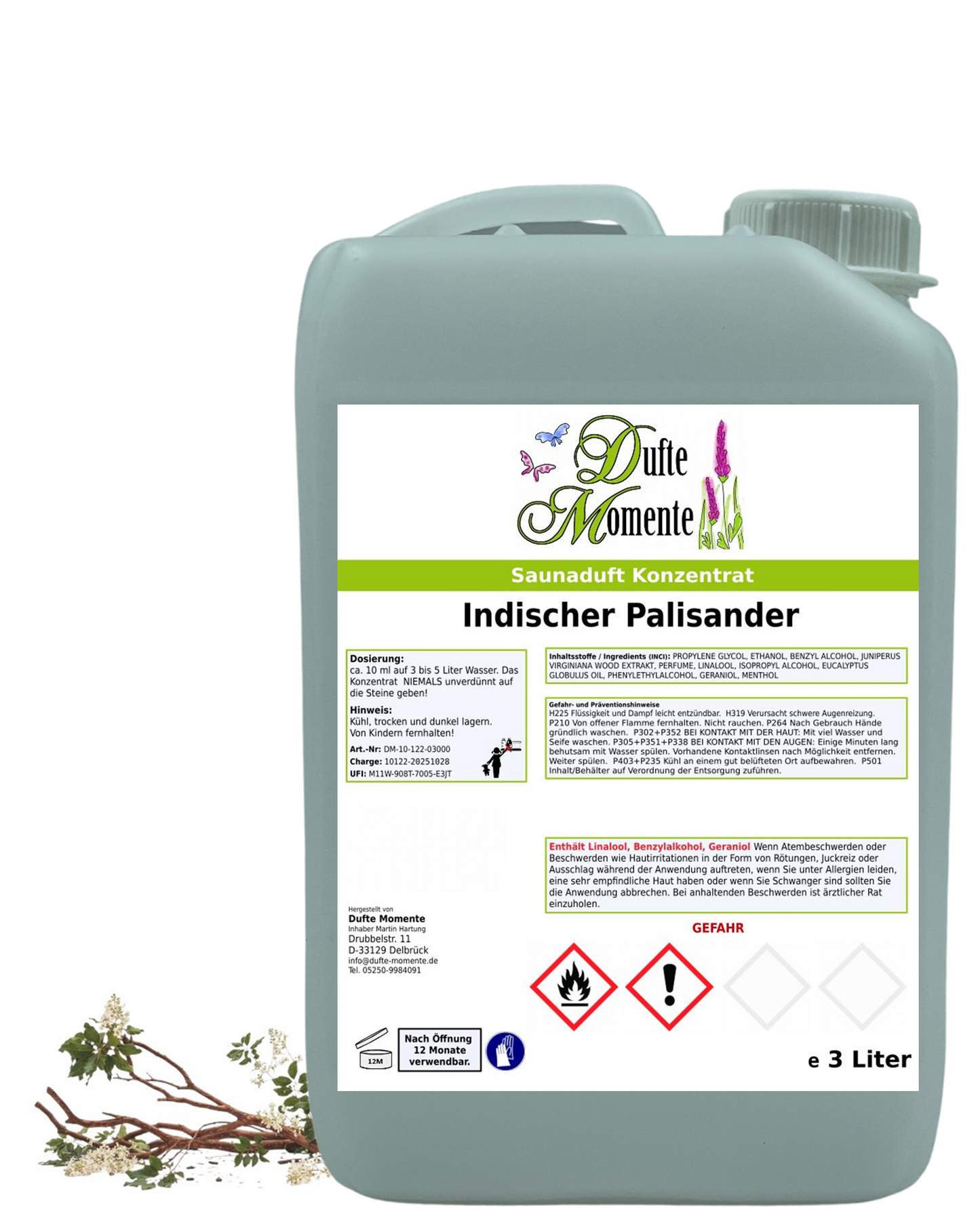 Saunaduft Indischer Palisander in 3000ml Kanister mit Palisander