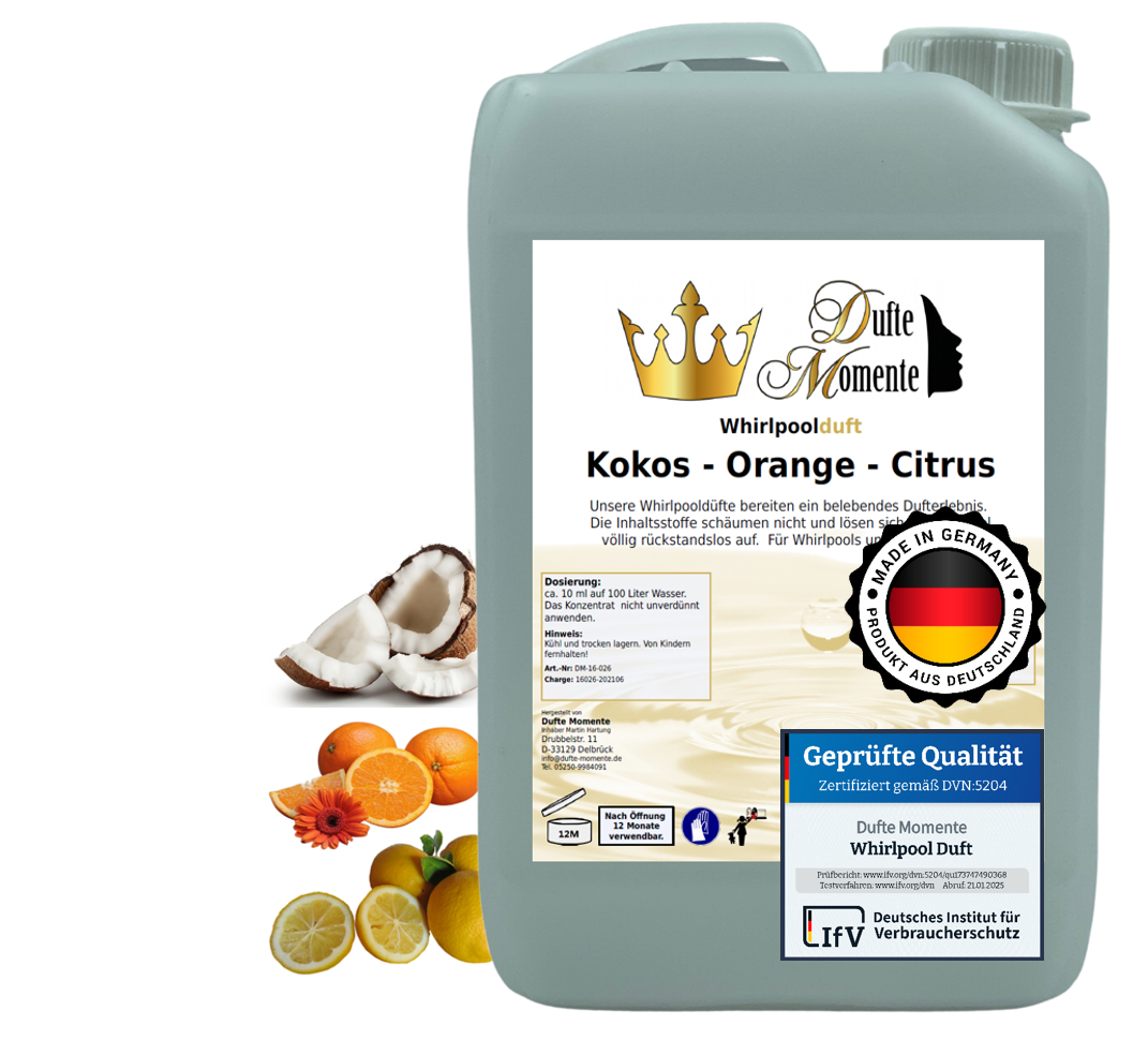 Whirlpoolduft 3 Liter Kanister Kokos - Orange - Citrus