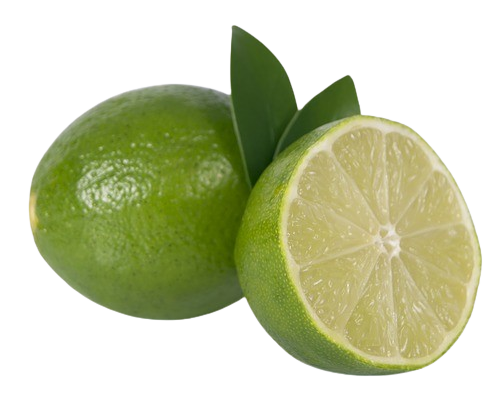 Limette, ganz und halbiert