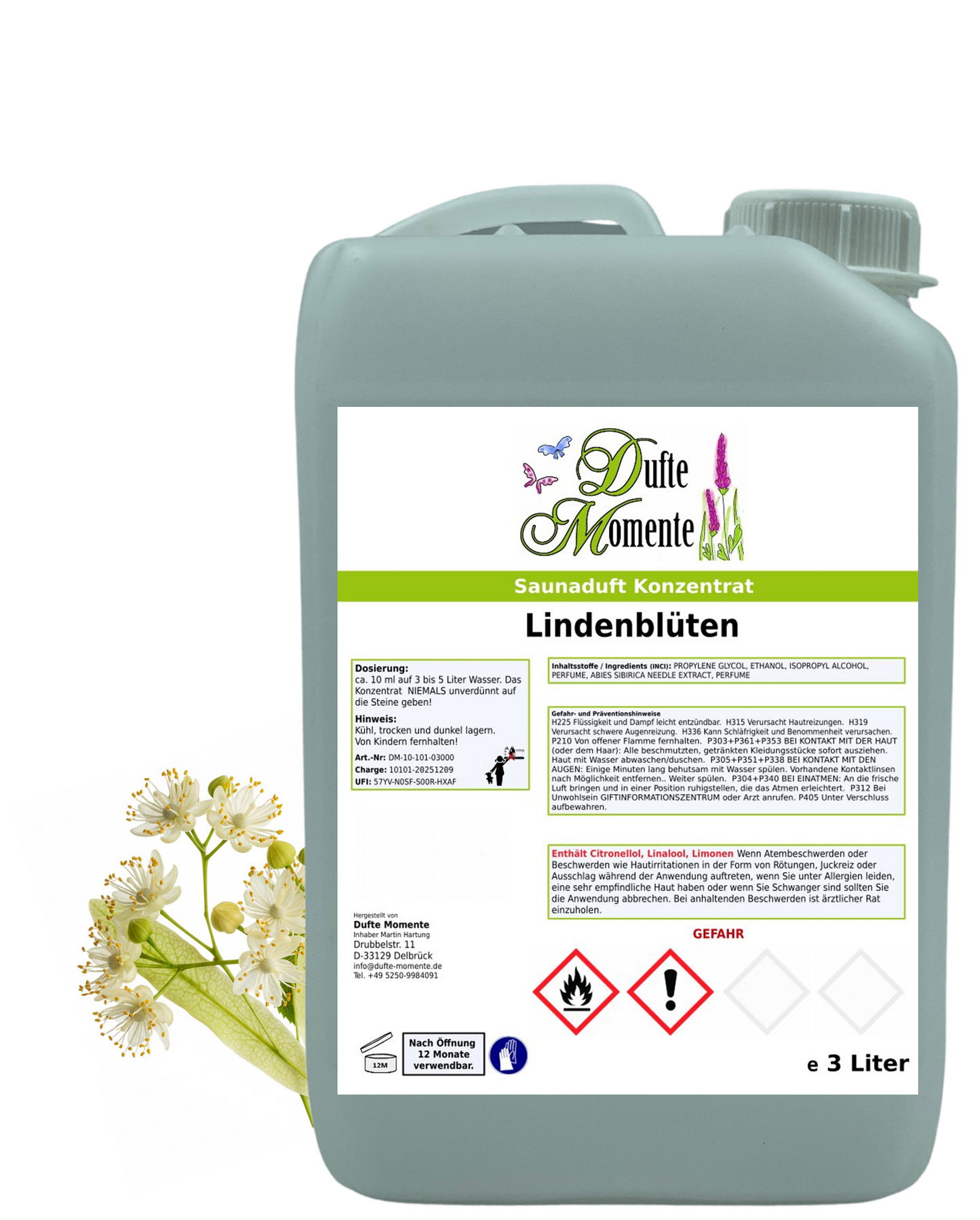 Saunaduft Lindenblüten in 3 Liter Kanister mit Lindenblüten
