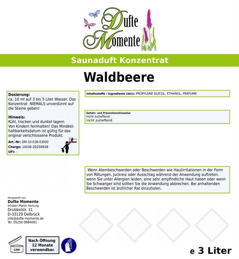 Waldbeere Saunaaufguss-Konzentrat | 250 ml – 3 L | Erdbeere & Himbeere