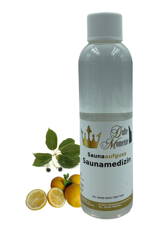 Saunamedizin Saunaaufguss-Konzentrat | 250 ml – 3 L | Kampfer & Zitrone