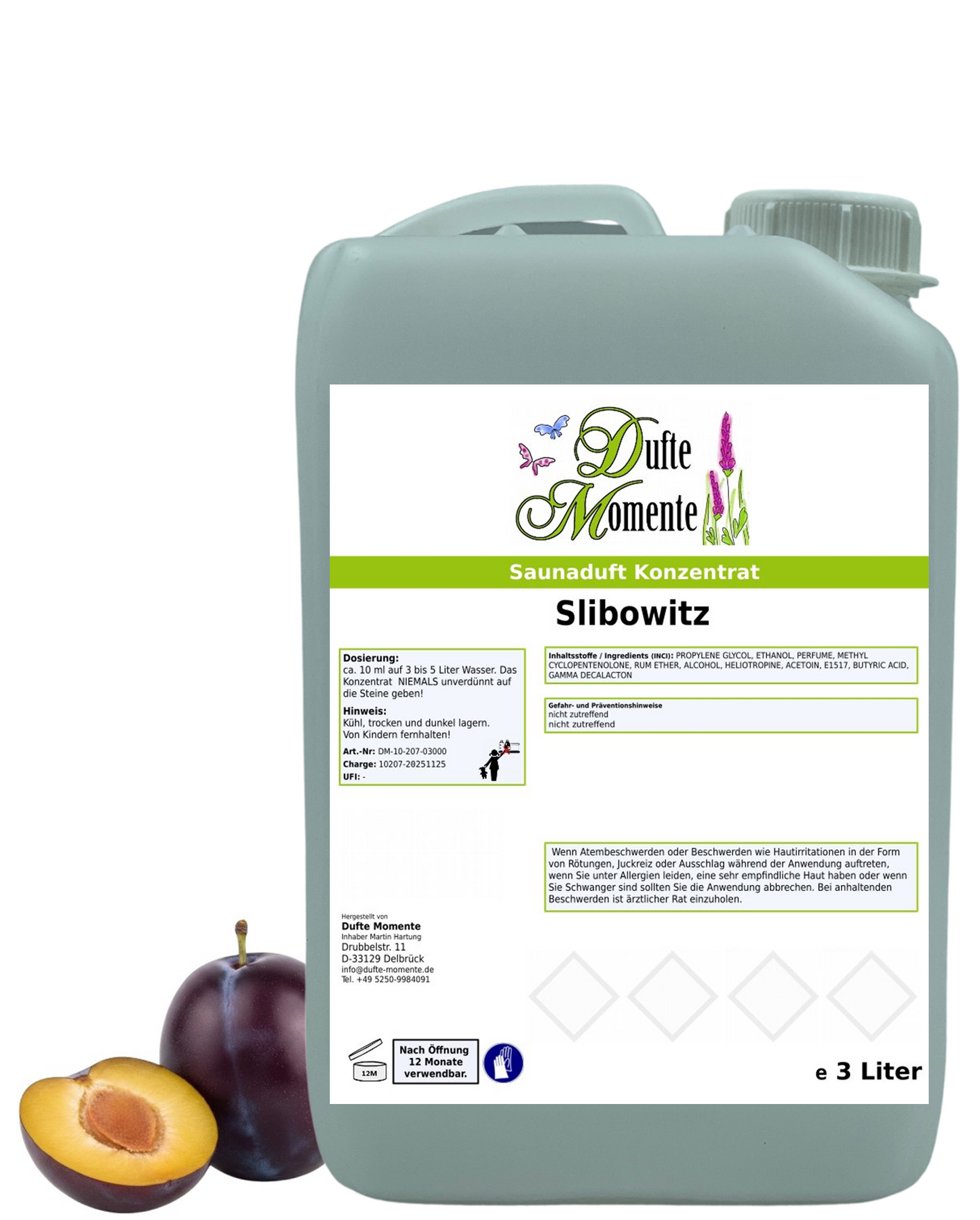 Kanister 3 Liter Slibowitz mit Duftbestandteil