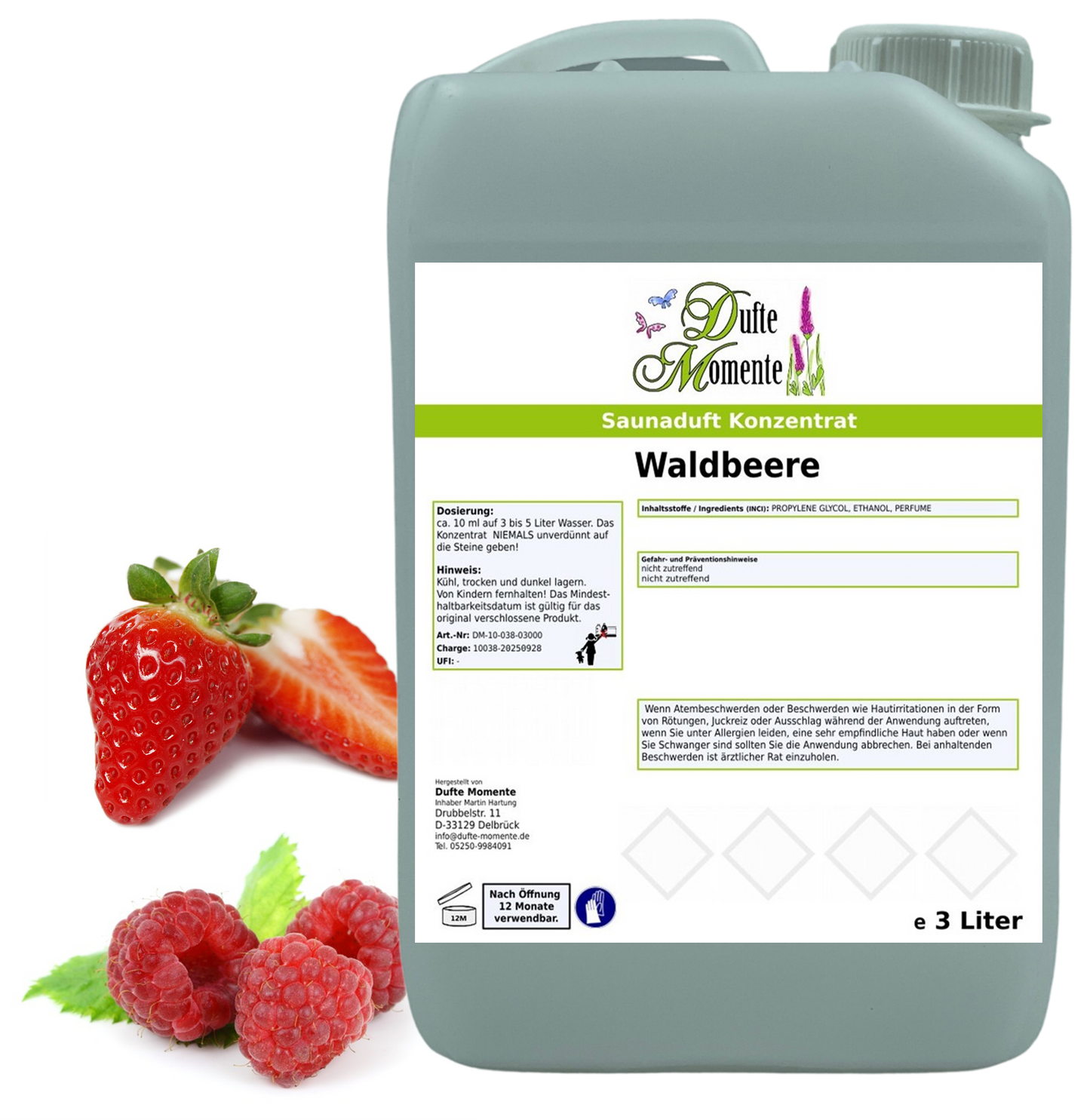 Waldbeere Saunaaufguss-Konzentrat | 250 ml – 3 L | Erdbeere & Himbeere