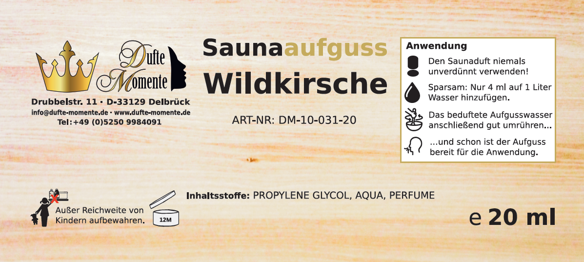 Etikett 20ml Wildkirsche