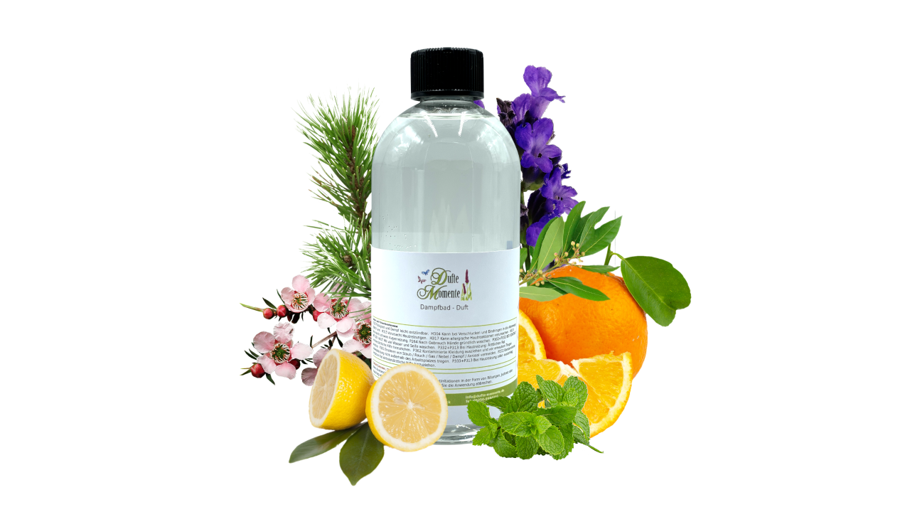500 ml Flasche Dampfbad Duft mit Früchten und Kräutern