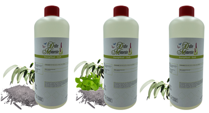 Drei Flaschen Dampfbad-Konzentrat