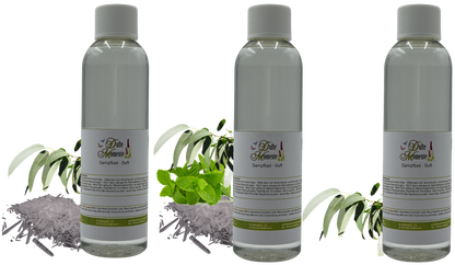 Drei Flaschen Dampfbad-Konzentrat