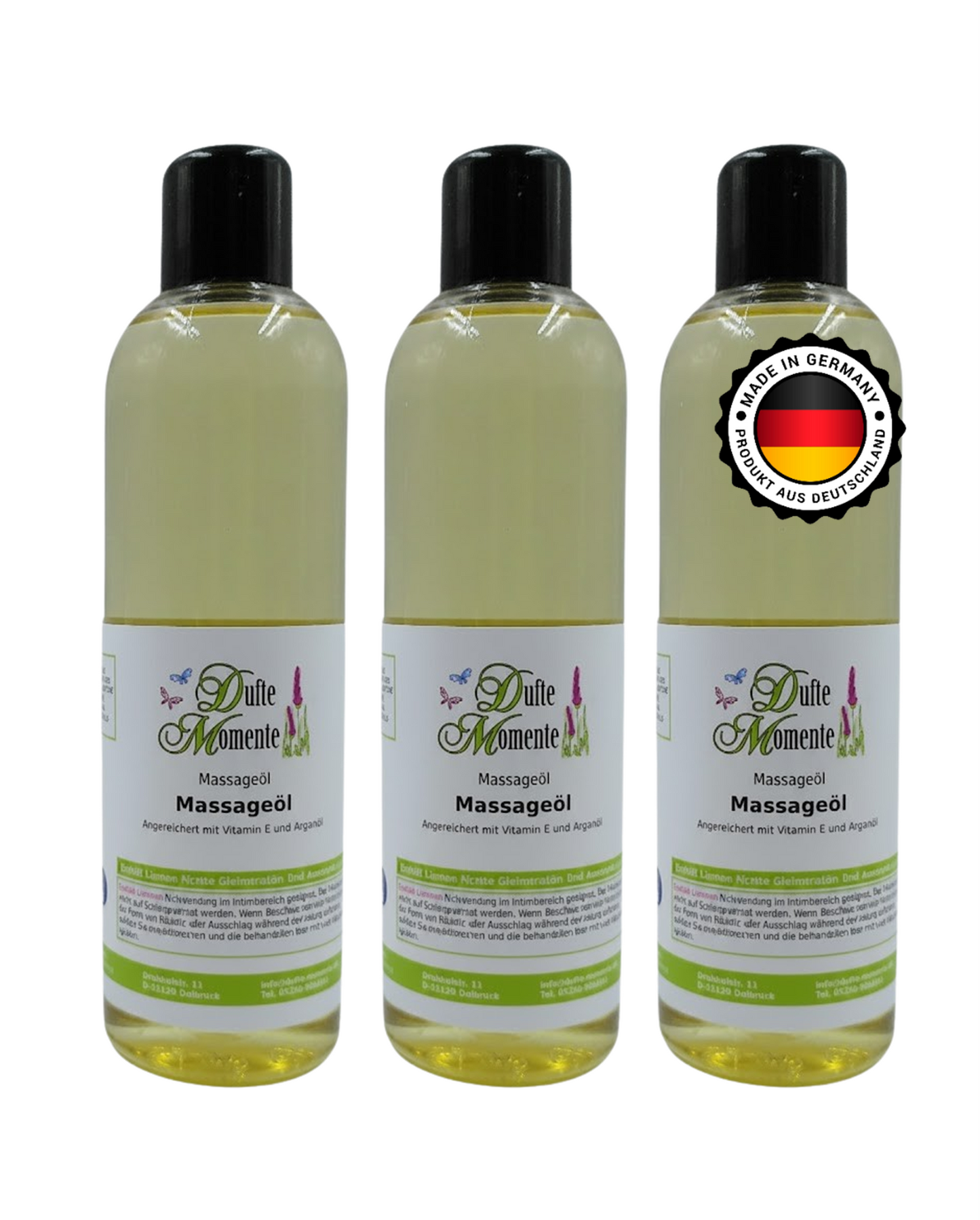 3 x 250ml Massageöl Flaschen