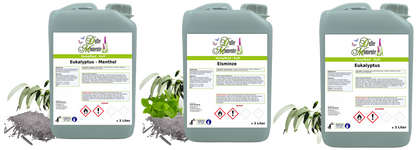 Drei Kanister Dampfbad-Konzentrat