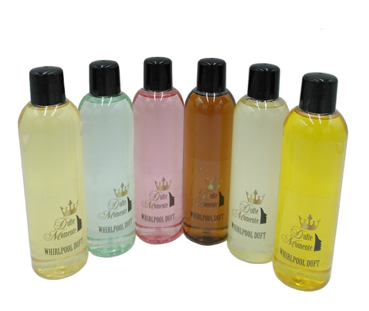 Whirlpool Duft Set – 6×260 ml | Eukalyptus, Lemongras, Kokos-Vanille, Orange-Citrus, Jasmin & Cuba Sunset