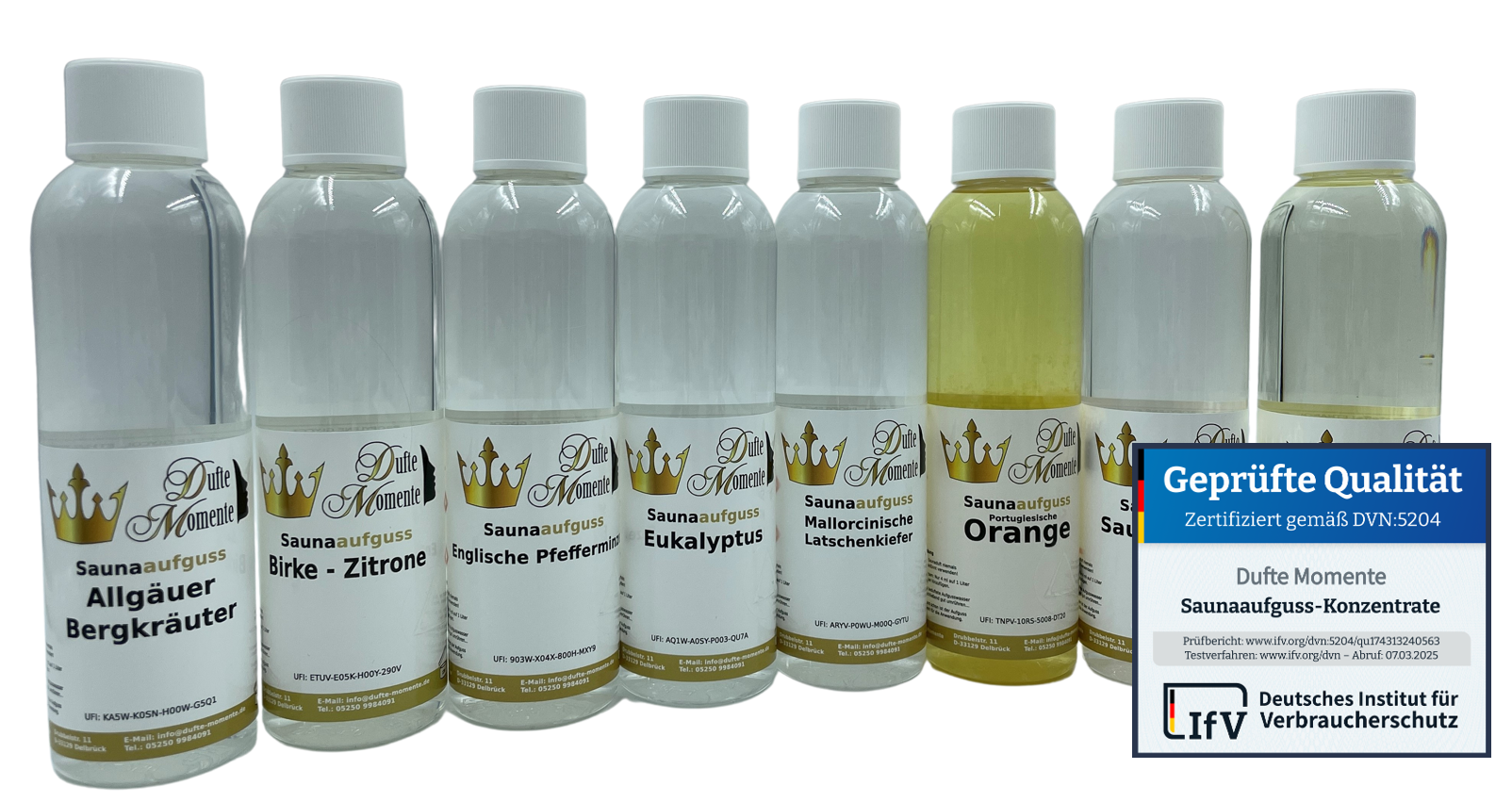 Saunaduft Konzentrat 250ml 8er Set Bestseller