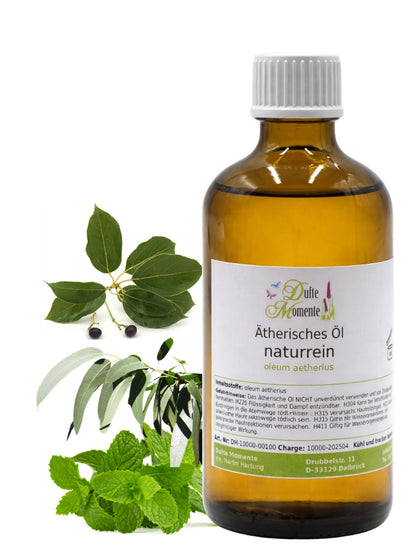 Ätherische Ölmischung Aktiv Sport 100 ml Flasche mit Minze, Eukalyptus und Kampferblättern