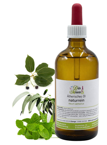 Ätherische Ölmischung Aktiv Sport 100 ml Flasche mit Pipette mit Minze, Eukalyptus und Kampferblättern
