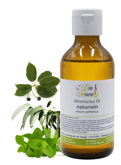 Ätherische Ölmischung Aktiv Sport 250 ml Flasche mit Minze, Eukalyptus und Kampferblättern