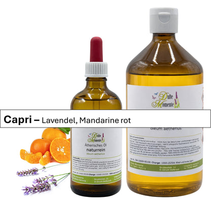 Ätherische Ölmischung Capri Flaschen mit und ohne Pipette mit Orange und Lavendel