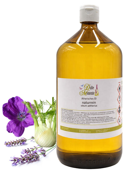 Ätherische Ölmischung Exotic naturrein mit Fenchel Geranium Lavendel in Glasflasche Dufte Momente 1000 ml