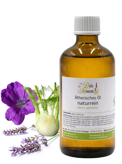 Ätherische Ölmischung Exotic naturrein mit Fenchel Geranium Lavendel in Glasflasche Dufte Momente 100 ml