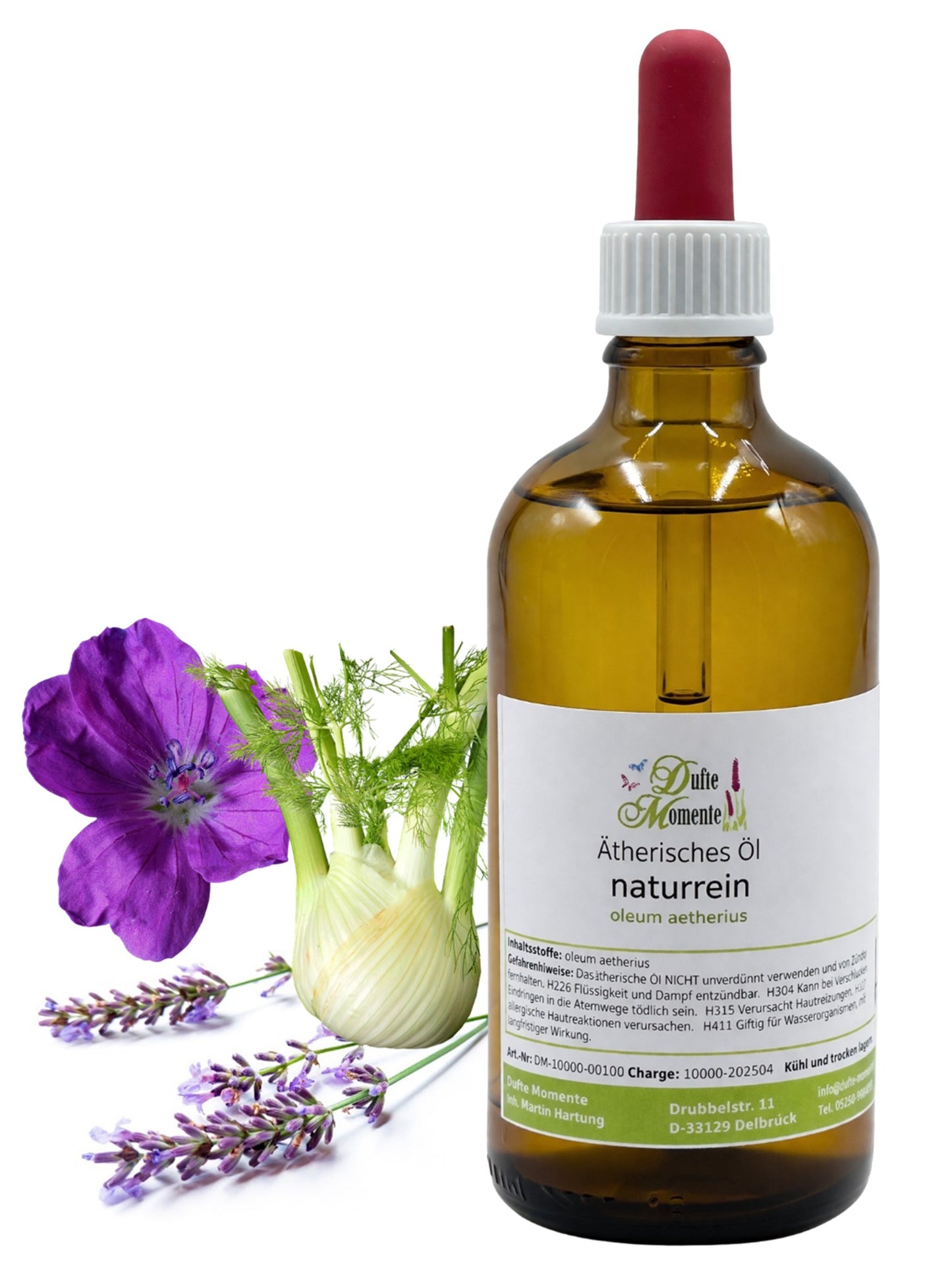 Ätherische Ölmischung Exotic naturrein mit Fenchel Geranium Lavendel in Glasflasche Dufte Momente 100 ml mit Pipette