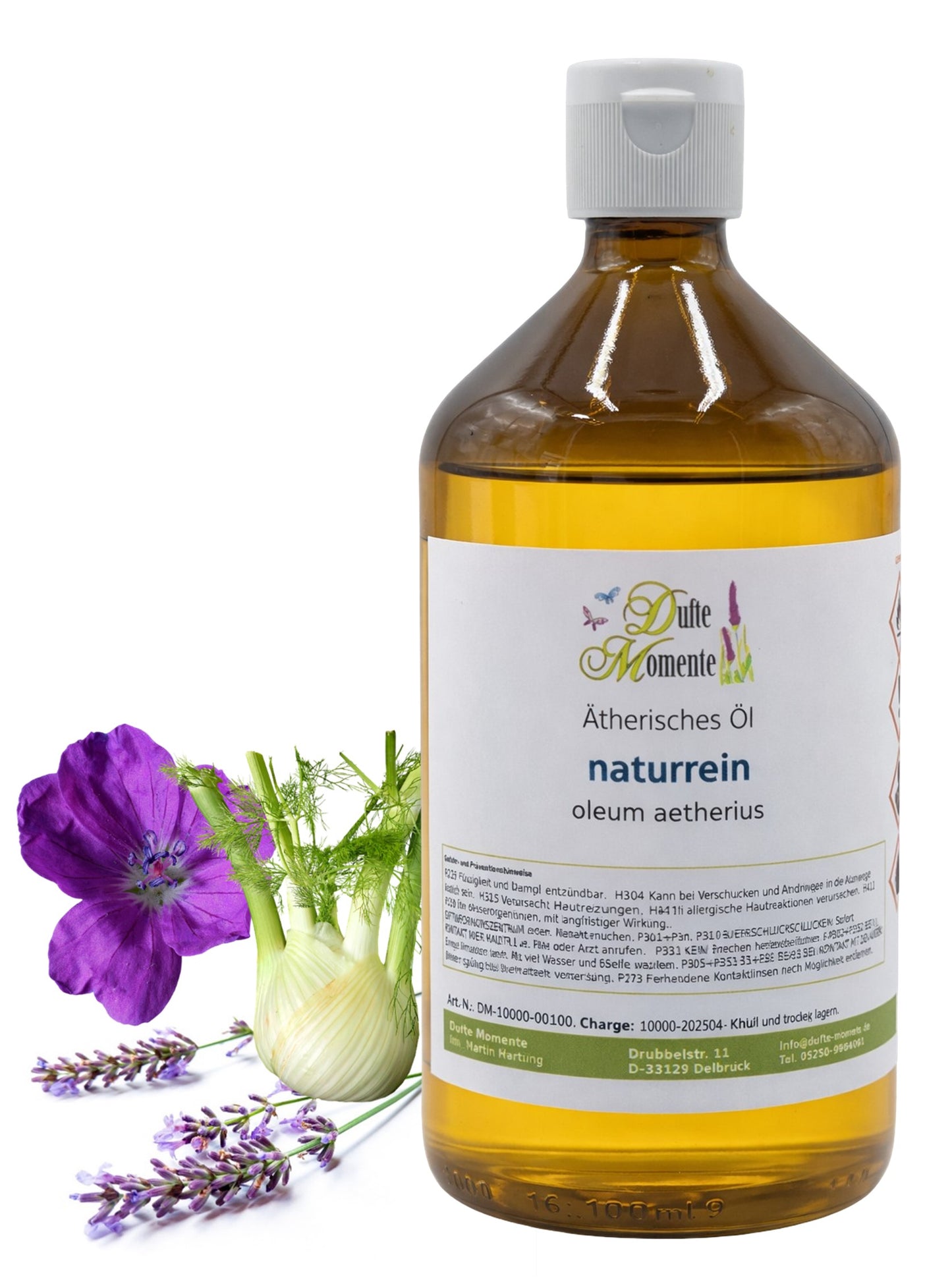 Ätherische Ölmischung Exotic naturrein mit Fenchel Geranium Lavendel in Glasflasche Dufte Momente 500 ml