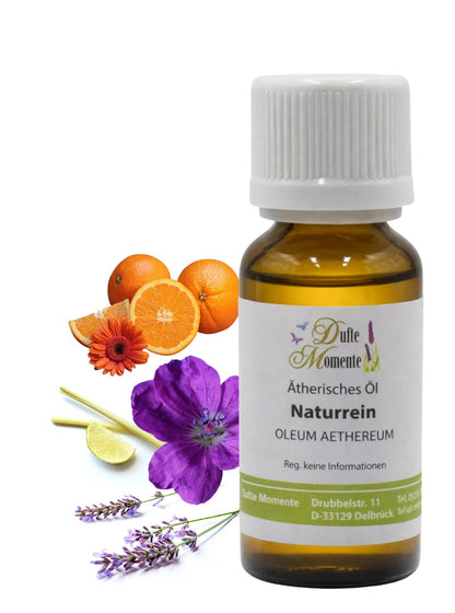 Ätherische Ölmischung Französische Camargue naturrein mit Geranium Lavendel Lemongras und Orange in Glasflasche Dufte Momente 10 ml