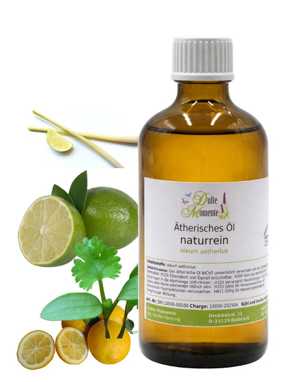 Ätherische Ölmischung Gewürz-Citrus naturrein mit Lemongras Limette und Zitrone in Glasflasche Dufte Momente 100 ml