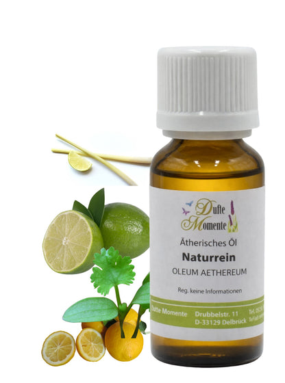 Ätherische Ölmischung Gewürz-Citrus naturrein mit Lemongras Limette und Zitrone in Glasflasche Dufte Momente 10 ml