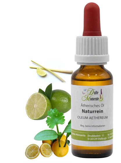 Ätherische Ölmischung Gewürz-Citrus naturrein mit Lemongras Limette und Zitrone in Glasflasche Dufte Momente 10 ml mit Pipette