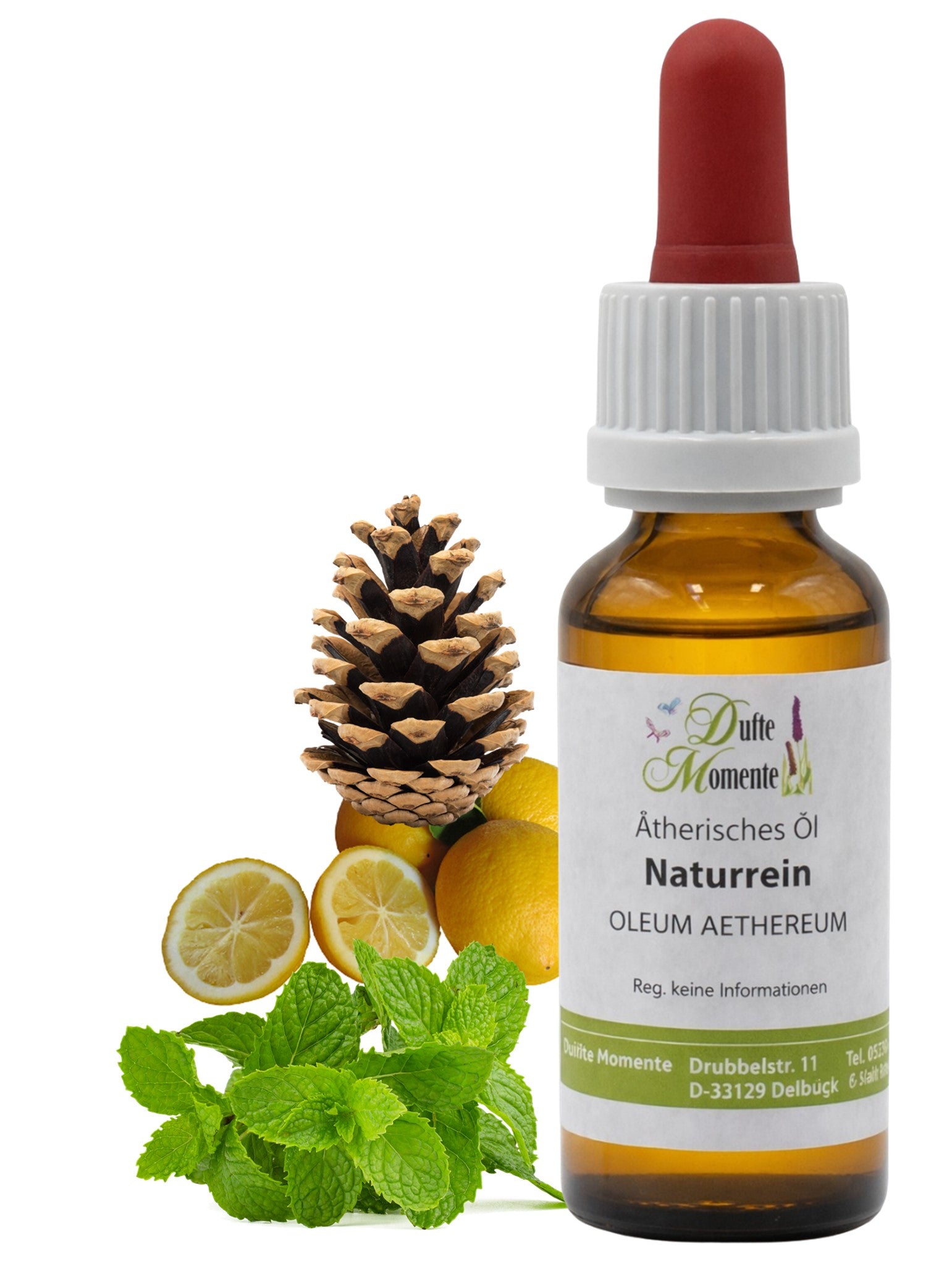 Ätherische Ölmischung Gluthauch naturrein mit Minze und Zitrone in Glasflasche Dufte Momente 10 ml mit Pipette