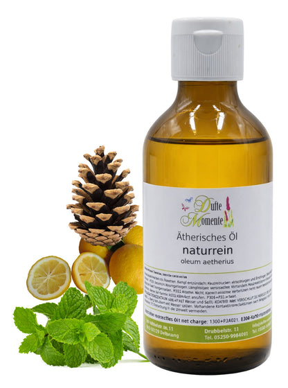 Ätherische Ölmischung Gluthauch naturrein mit Minze und Zitrone in Glasflasche Dufte Momente 250 ml