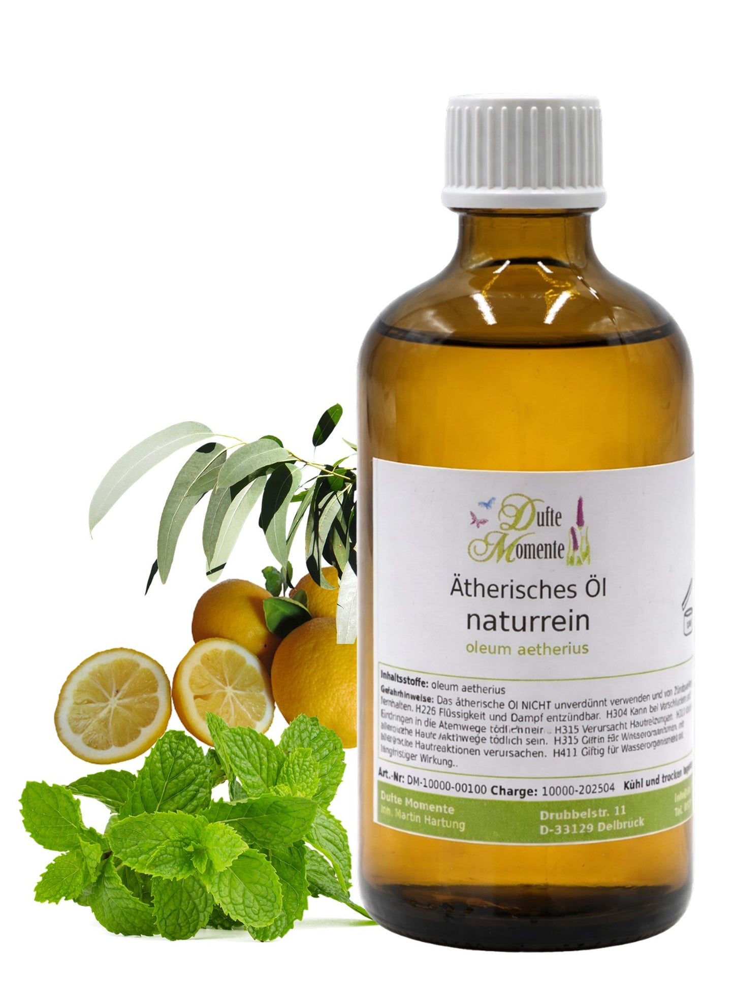 Ätherische Ölmischung Gute Besserung naturrein mit Eukalyptus Minze und Zitrone in Glasflasche Dufte Momente 100 ml