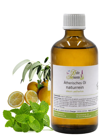 Ätherische Ölmischung Gute Besserung naturrein mit Eukalyptus Minze und Zitrone in Glasflasche Dufte Momente 100 ml