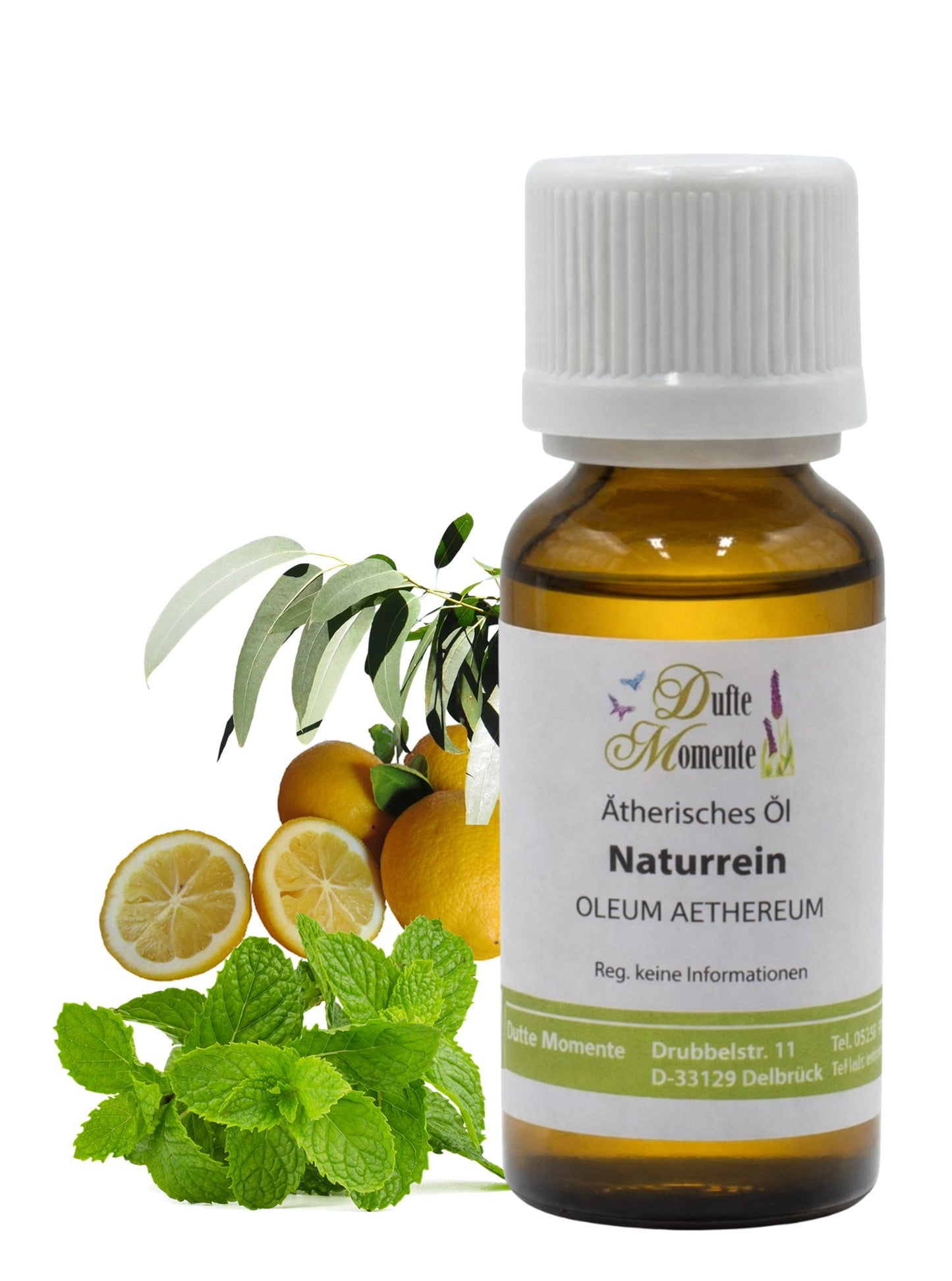 Ätherische Ölmischung Gute Besserung naturrein mit Eukalyptus Minze und Zitrone in Glasflasche Dufte Momente 10 ml
