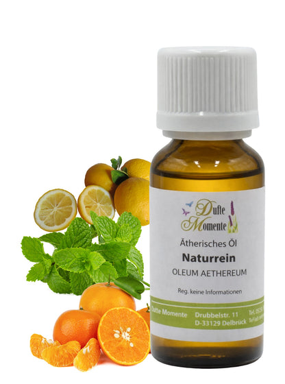 Ätherische Ölmischung Gute Laune naturrein mit Mandarine Minze und Zitrone in Glasflasche Dufte Momente 10 ml