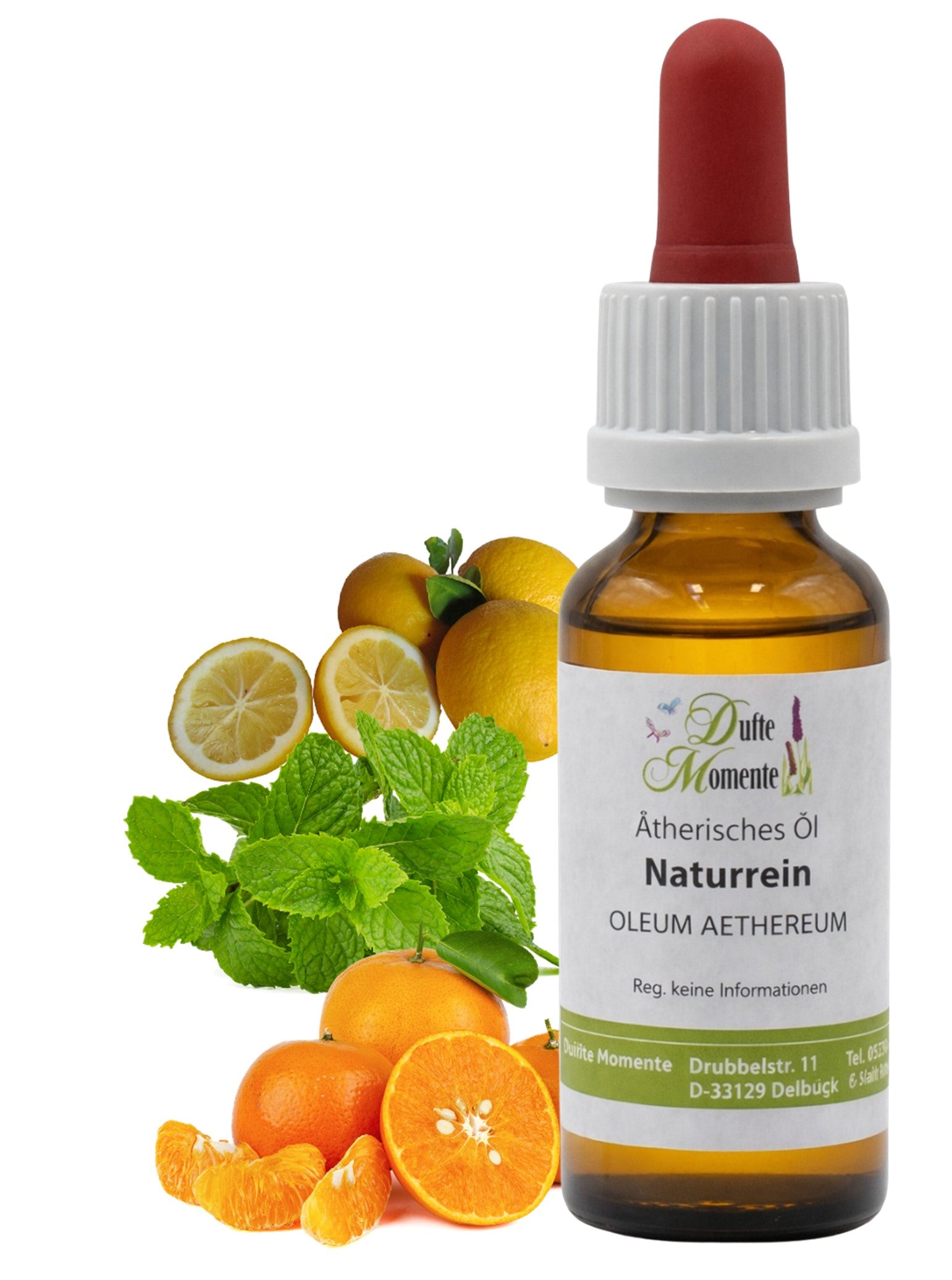 Ätherische Ölmischung Gute Laune naturrein mit Mandarine Minze und Zitrone in Glasflasche Dufte Momente 10 ml mit Pipette