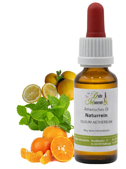 Ätherische Ölmischung Gute Laune naturrein mit Mandarine Minze und Zitrone in Glasflasche Dufte Momente 10 ml mit Pipette