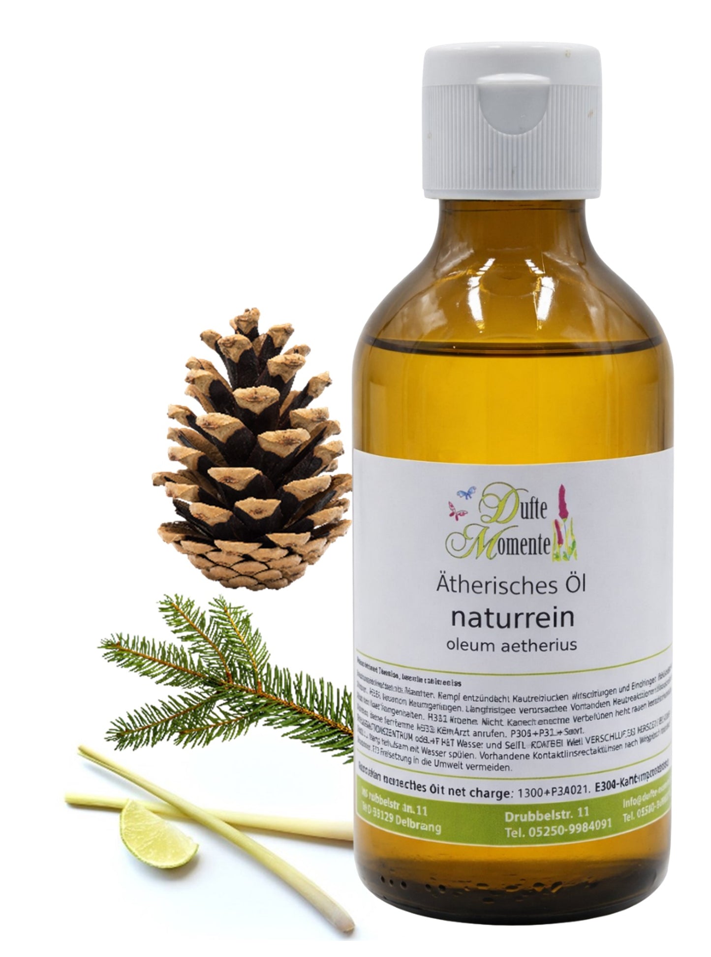 Ätherische Ölmischung Himalaya naturrein mit Edeltannennadel Kiefernnadel und Lemongras in Glasflasche Dufte Momente 250 ml