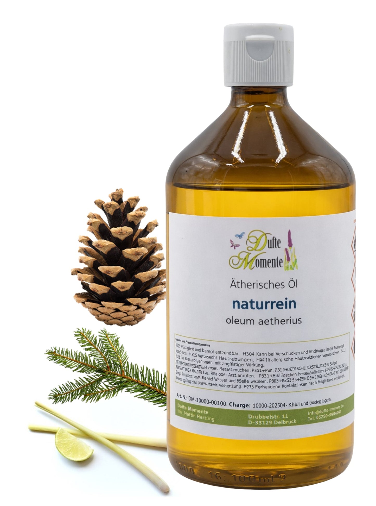 Ätherische Ölmischung Himalaya naturrein mit Edeltannennadel Kiefernnadel und Lemongras in Glasflasche Dufte Momente 500 ml