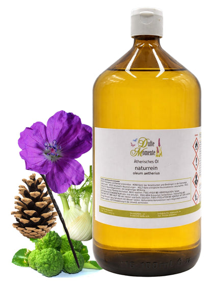 Indian Summer ätherische Ölmischung 1000 ml mit Bergamotte, Fenchel, Geranium, Latschenkiefer und Tonkabohne