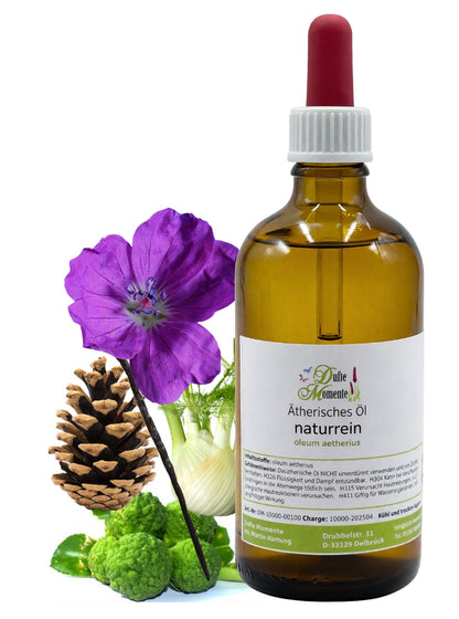 Indian Summer ätherische Ölmischung 100 ml mit Pipette mit Bergamotte, Fenchel, Geranium, Latschenkiefer und Tonkabohne