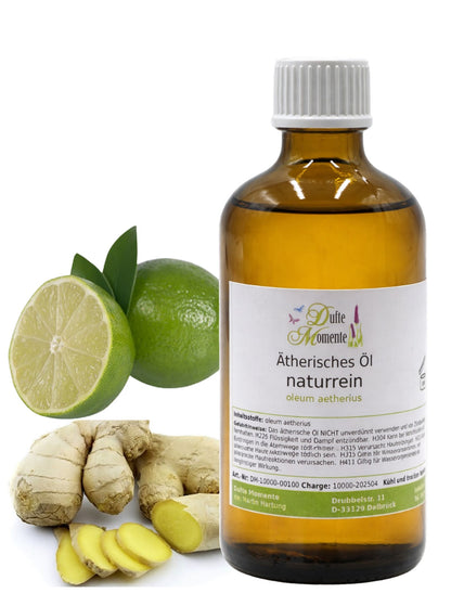 Ätherische Ölmischung Ingwer-Limette 100 ml mit frischem Ingwer und Limette